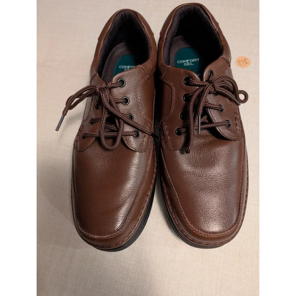 Men's Nunn Bush Brown Lace Up Casual Leather Shoes Size 14W